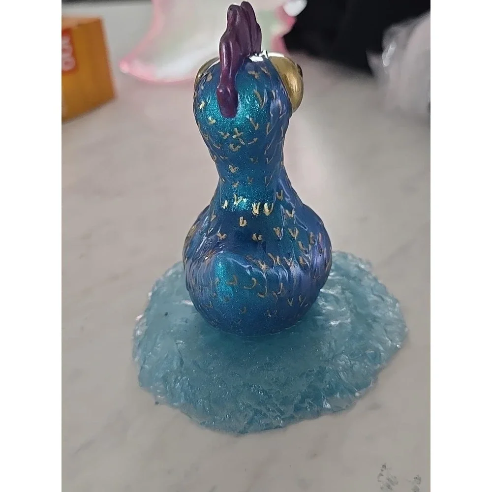 Handmade Resin Chicken On Nest Blue Decoration Gift Paperweight 725